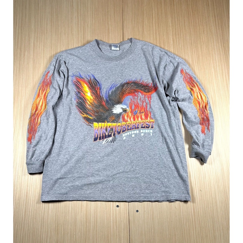 Delta Pro Weight Shirt Mens Large Gray Biketoberfest Daytona Beach 2001 Florida